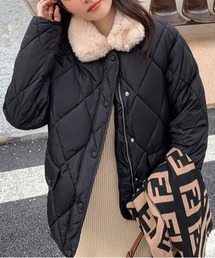 フェックファー衿中綿ジャケットCOAT