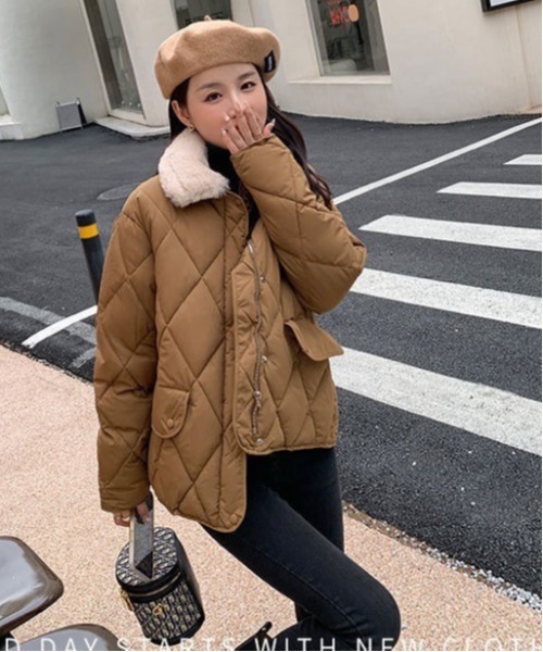 Dream garden（ドリームガーデン）の「フェックファー衿中綿ジャケットCOAT（その他アウター・レディース・ブラウン/ブラック/アイボリー・FREE）」の9枚目の写真