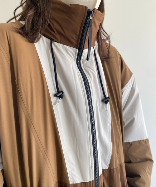 CPCM（シーピーシーエム）の「配色切替フーディトラックジャケット（ブルゾン・メンズ・チャコールグレー/ベージュ/ブラック・LARGE/MEDIUM）」の7枚目の写真