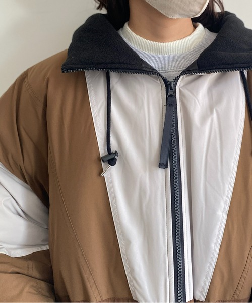 CPCM（シーピーシーエム）の「配色切替フーディトラックジャケット（ブルゾン・メンズ・チャコールグレー/ベージュ/ブラック・LARGE/MEDIUM）」の11枚目の写真