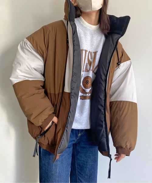 CPCM（シーピーシーエム）の「配色切替フーディトラックジャケット（ブルゾン・メンズ・チャコールグレー/ベージュ/ブラック・LARGE/MEDIUM）」の21枚目の写真