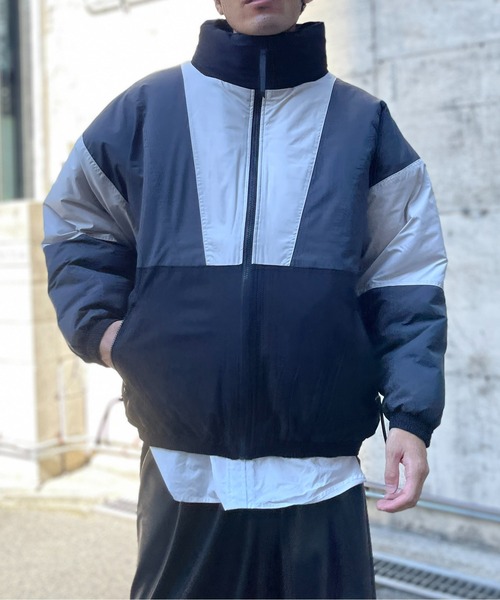 CPCM（シーピーシーエム）の「配色切替フーディトラックジャケット（ブルゾン・メンズ・チャコールグレー/ベージュ/ブラック・LARGE/MEDIUM）」の6枚目の写真