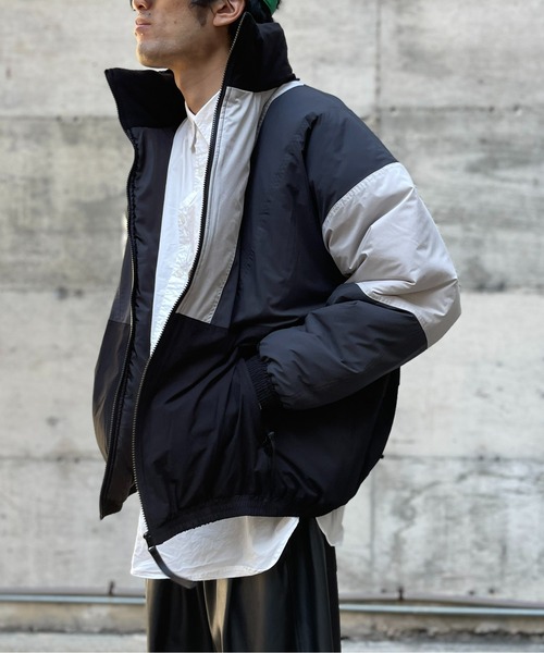 CPCM（シーピーシーエム）の「配色切替フーディトラックジャケット（ブルゾン・メンズ・チャコールグレー/ベージュ/ブラック・LARGE/MEDIUM）」の15枚目の写真