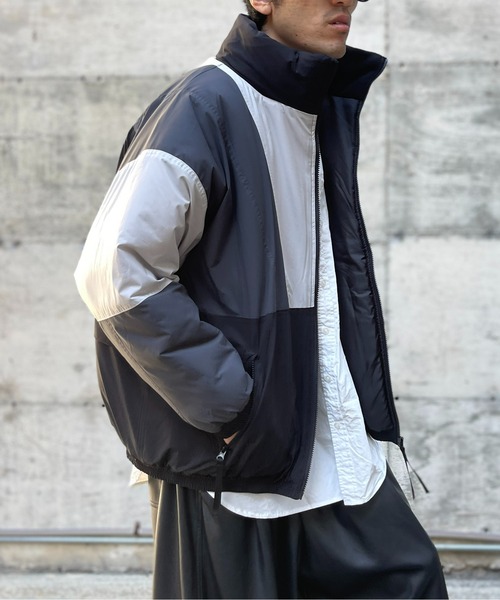 CPCM（シーピーシーエム）の「配色切替フーディトラックジャケット（ブルゾン・メンズ・チャコールグレー/ベージュ/ブラック・LARGE/MEDIUM）」の12枚目の写真