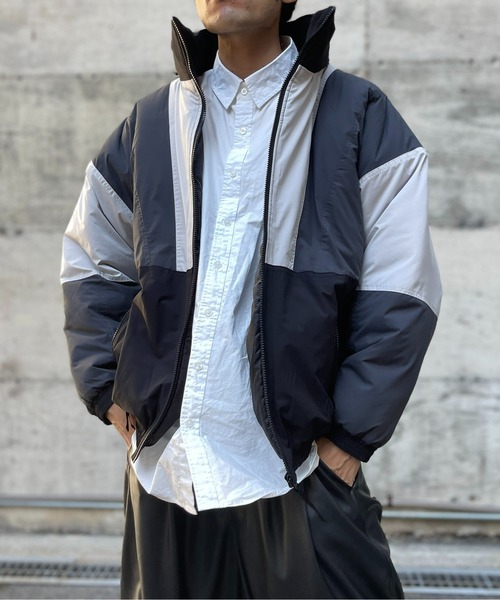 CPCM（シーピーシーエム）の「配色切替フーディトラックジャケット（ブルゾン・メンズ・チャコールグレー/ベージュ/ブラック・LARGE/MEDIUM）」の9枚目の写真