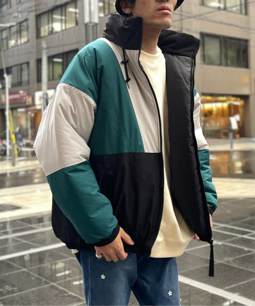 CPCM（シーピーシーエム）の「配色切替フーディトラックジャケット（ブルゾン・メンズ・チャコールグレー/ベージュ/ブラック・LARGE/MEDIUM）」の8枚目の写真