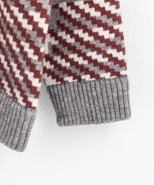 Revo.（レボ）の「5G ビッグチェックパターンジャガード クルーネックニット（ニット/セーター・メンズ・グリーン/ブルー/グレー・L/M）」の20枚目の写真