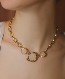 milky white stoneネックレス