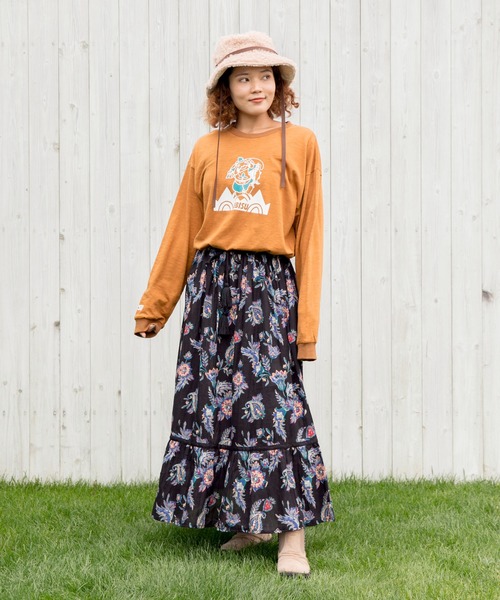 チャイハネ（チャイハネ）の「【チャイハネ】コラソンスカート（スカート・レディース・ブラック/ホワイト/オレンジ・FREE）」の7枚目の写真