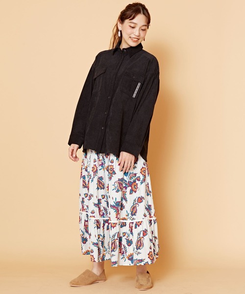 チャイハネ（チャイハネ）の「【チャイハネ】コラソンスカート（スカート・レディース・ブラック/ホワイト/オレンジ・FREE）」の4枚目の写真