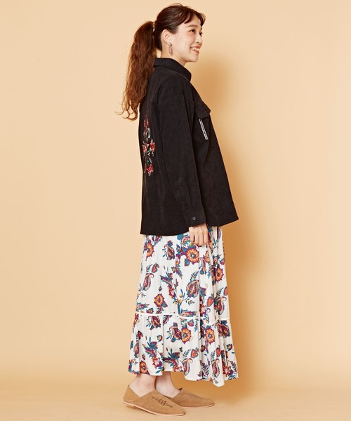 チャイハネ（チャイハネ）の「【チャイハネ】コラソンスカート（スカート・レディース・ブラック/ホワイト/オレンジ・FREE）」の9枚目の写真