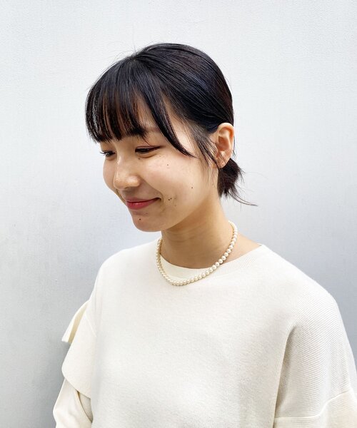 OPAQUE.CLIP(オペークドットクリップ)の「◆ガラス調フェイクパールネックレス【日本製】(ネックレス・レディース・オフホワイト・00)」の6枚目の写真