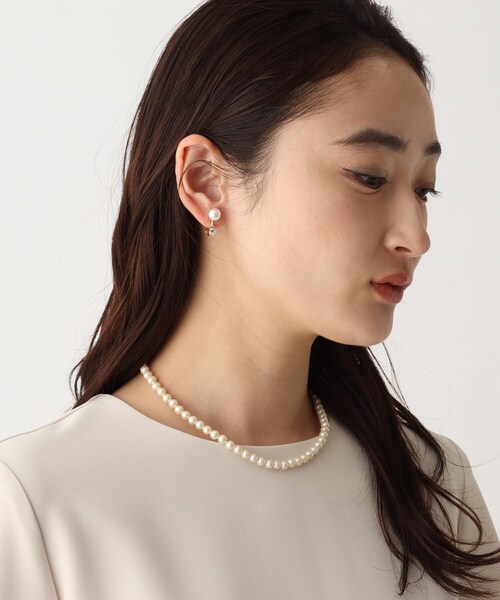 OPAQUE.CLIP(オペークドットクリップ)の「◆ガラス調フェイクパールネックレス【日本製】(ネックレス・レディース・オフホワイト・00)」の8枚目の写真