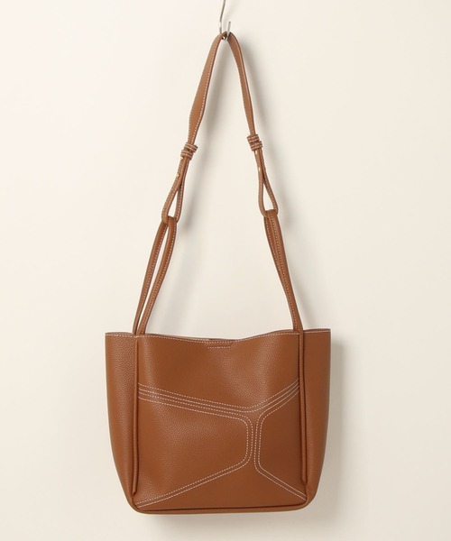 the case（ザケース）の「[THE CASE SELECT]embroidery vegan leather tote　エコレザートートバッグ *ポーチ付き（ショルダーバッグ・レディース・ブラック/グリーン/ブラウン/ベージュ・FREE）」の15枚目の写真