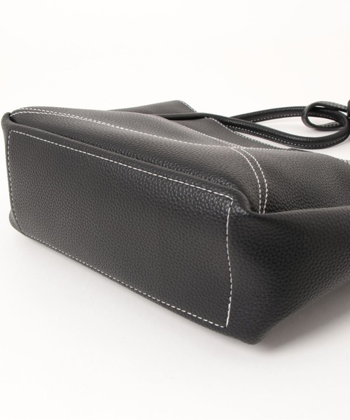 the case（ザケース）の「[THE CASE SELECT]embroidery vegan leather tote　エコレザートートバッグ *ポーチ付き（ショルダーバッグ・レディース・ブラック/グリーン/ブラウン/ベージュ・FREE）」の19枚目の写真