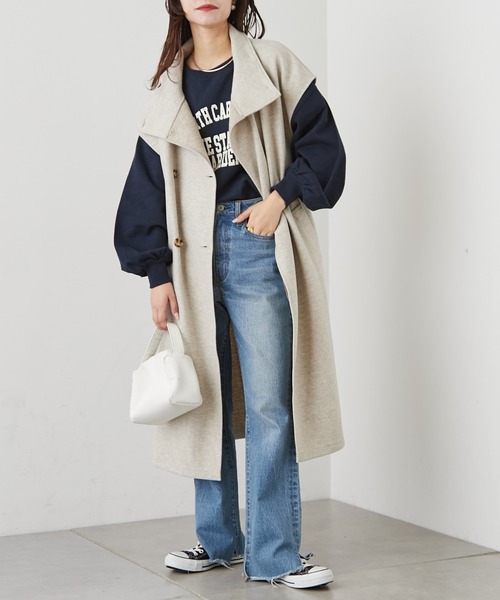 CIAOPANIC TYPY（チャオパニックティピー）の「ニットメルトンスタンドカラーベスト（ベスト・レディース・オフホワイト/ベージュ/チャコールグレー/モカ・ONE SIZE）」の4枚目の写真