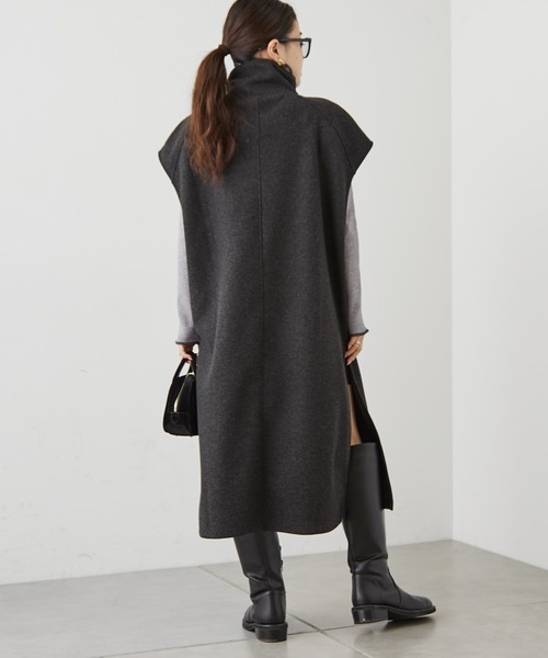 CIAOPANIC TYPY（チャオパニックティピー）の「ニットメルトンスタンドカラーベスト（ベスト・レディース・オフホワイト/ベージュ/チャコールグレー/モカ・ONE SIZE）」の18枚目の写真