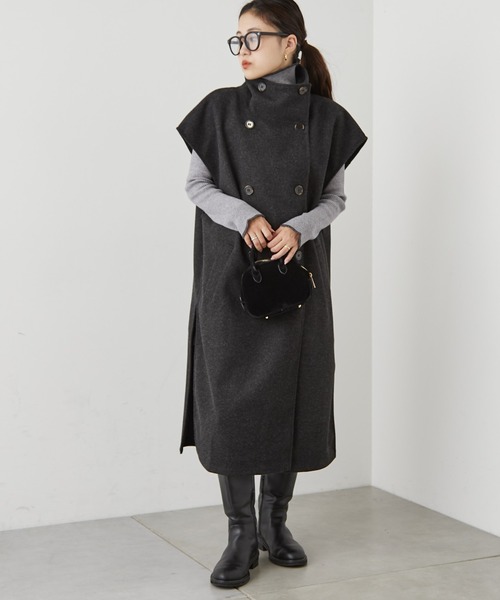 CIAOPANIC TYPY（チャオパニックティピー）の「ニットメルトンスタンドカラーベスト（ベスト・レディース・オフホワイト/ベージュ/チャコールグレー/モカ・ONE SIZE）」の15枚目の写真