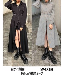 jouetie | 【低身長サイズあり】アシメステッチシャツワンピース(ワンピース)