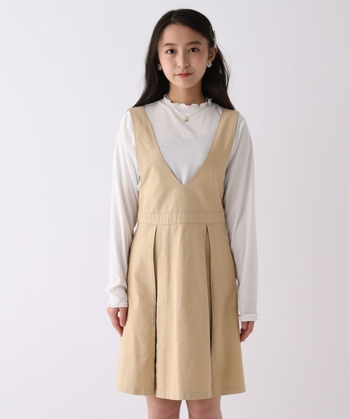 repipi armario（レピピ アルマリオ）の「Vネックボックスプリーツワンピース（ワンピース・キッズ・ブルー/ブラック/ブラウン・SMALL/MEDIUM/LARGE）」の14枚目の写真