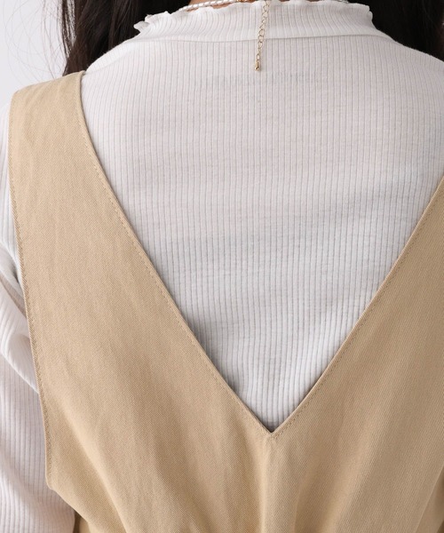 repipi armario（レピピ アルマリオ）の「Vネックボックスプリーツワンピース（ワンピース・キッズ・ブルー/ブラック/ブラウン・SMALL/MEDIUM/LARGE）」の17枚目の写真