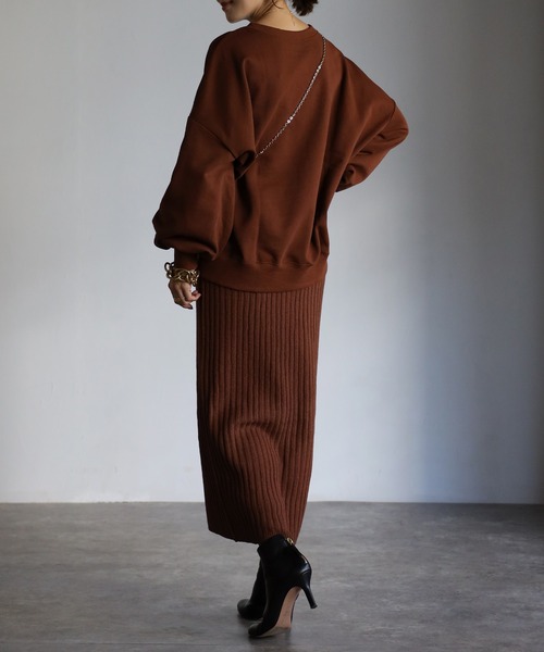 Bonjour Sagan（ボンジュールサガン）の「リブニットタイトスカート（スカート・レディース・ライトベージュ/チャコールグレー/ブラウン・FREE）」の20枚目の写真