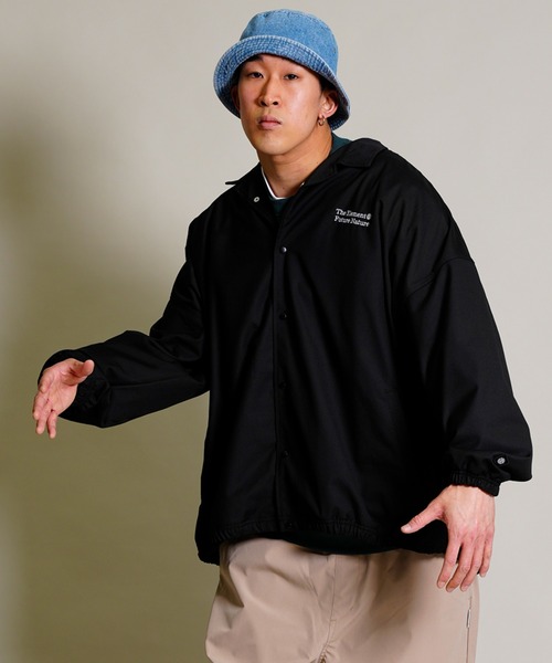 ELEMENT（エレメント）の「ELEMENT/エレメント コーチジャケット オーバーサイズ/オープンカラー スケートジャケット BD021-773（その他アウター・メンズ・ブルー/ブラック/グリーン・L/XL/M）」の4枚目の写真