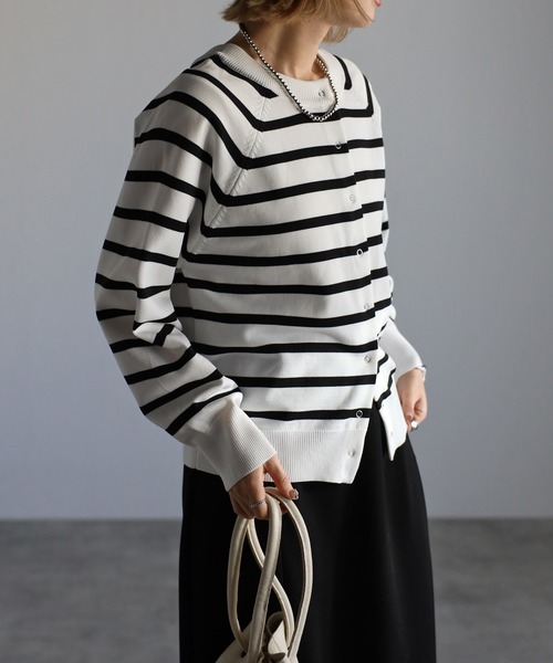 スナップボタンダイバーニットカーディガン（カーディガン/ボレロ