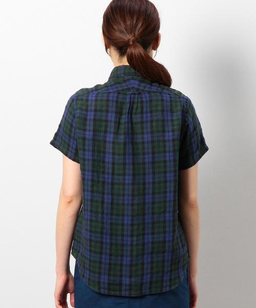 coen（コーエン）の「ヨーロピアンリネン半袖シャツ（シャツ/ブラウス・レディース・コバルトブルー/ホワイト/レッド/ダークグリーン・LARGE/MEDIUM）」の9枚目の写真