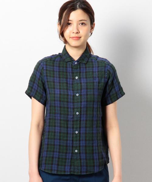 coen（コーエン）の「ヨーロピアンリネン半袖シャツ（シャツ/ブラウス・レディース・コバルトブルー/ホワイト/レッド/ダークグリーン・LARGE/MEDIUM）」の10枚目の写真