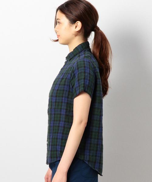 coen（コーエン）の「ヨーロピアンリネン半袖シャツ（シャツ/ブラウス・レディース・コバルトブルー/ホワイト/レッド/ダークグリーン・LARGE/MEDIUM）」の11枚目の写真