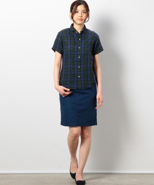 coen（コーエン）の「ヨーロピアンリネン半袖シャツ（シャツ/ブラウス・レディース・コバルトブルー/ホワイト/レッド/ダークグリーン・LARGE/MEDIUM）」の12枚目の写真