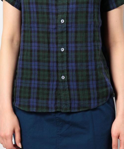coen（コーエン）の「ヨーロピアンリネン半袖シャツ（シャツ/ブラウス・レディース・コバルトブルー/ホワイト/レッド/ダークグリーン・LARGE/MEDIUM）」の6枚目の写真