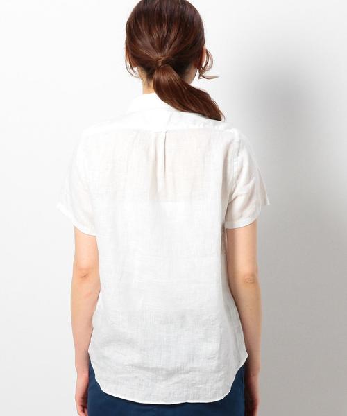 coen（コーエン）の「ヨーロピアンリネン半袖シャツ（シャツ/ブラウス・レディース・コバルトブルー/ホワイト/レッド/ダークグリーン・LARGE/MEDIUM）」の7枚目の写真