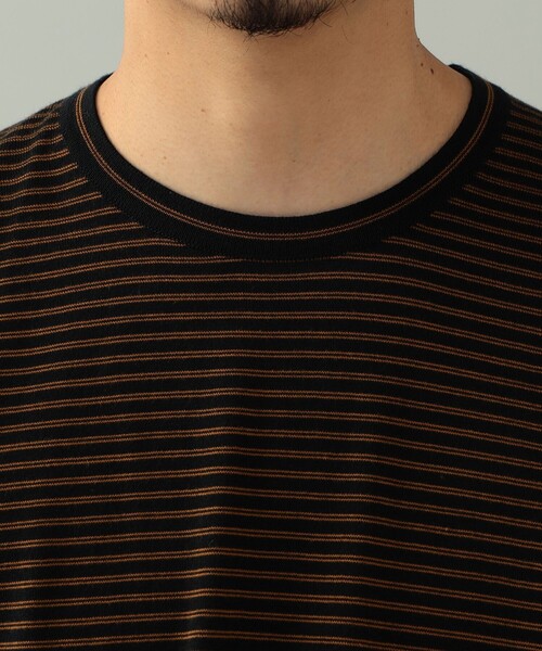 JOHN SMEDLEY（ジョンスメドレー）の「JOHN SMEDLEY × BEAMS F / 別注 コットン ボーダー クルーネックニットTシャツ（Tシャツ/カットソー・メンズ・ブラック系その他/グレー系その他/ライトブラウン/ダークブラウン/ネイビー・S/L/M）」の15枚目の写真
