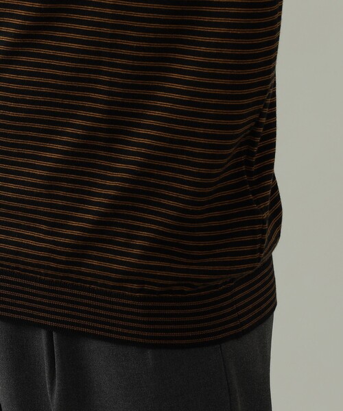 JOHN SMEDLEY（ジョンスメドレー）の「JOHN SMEDLEY × BEAMS F / 別注 コットン ボーダー クルーネックニットTシャツ（Tシャツ/カットソー・メンズ・ブラック系その他/グレー系その他/ライトブラウン/ダークブラウン/ネイビー・S/L/M）」の17枚目の写真