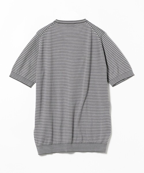 JOHN SMEDLEY（ジョンスメドレー）の「JOHN SMEDLEY × BEAMS F / 別注 コットン ボーダー クルーネックニットTシャツ（Tシャツ/カットソー・メンズ・ブラック系その他/グレー系その他/ライトブラウン/ダークブラウン/ネイビー・S/L/M）」の20枚目の写真