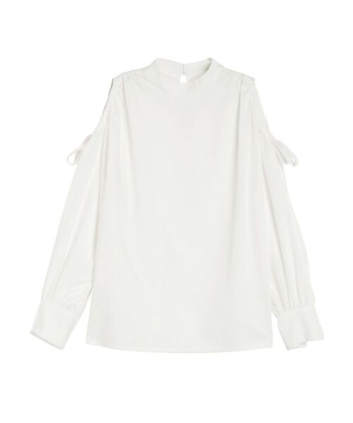 LAGUNAMOON（ラグナムーン）の「オープンショルダーギャザーブラウス（シャツ/ブラウス・レディース・ホワイト/ブラック/イエロー・FREE）」の2枚目の写真