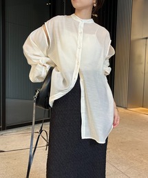 CAPRICIEUX LE'MAGE | スリット開きシアーシャツ(シャツ/ブラウス)