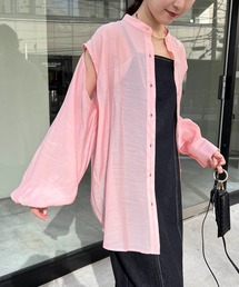 CAPRICIEUX LE'MAGE | スリット開きシアーシャツ(シャツ/ブラウス)