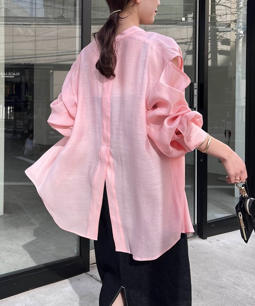 CAPRICIEUX LE'MAGE(カプリシューレマージュ)の「スリット開きシアーシャツ(シャツ/ブラウス・レディース・ベージュ/ホワイト系その他/ピンク/ブルー・FREE)」の16枚目の写真