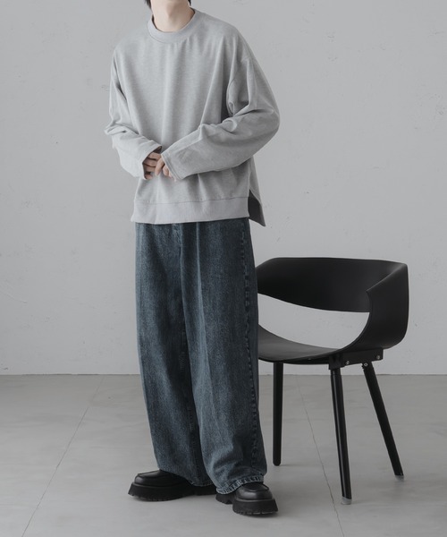 epnok（エプノック）の「サイドスリットワイドスリーブスウェット（スウェット・メンズ・ライトグレー/グレー・SMALL/MEDIUM/LARGE）」の21枚目の写真