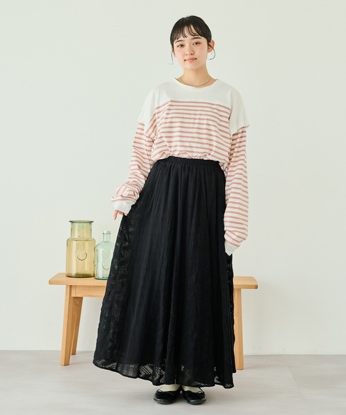 Crisp（クリスプ）の「2wayボーダーロングTシャツ（Tシャツ/カットソー・レディース・ピンク/グレー/ブラック・FREE）」の13枚目の写真