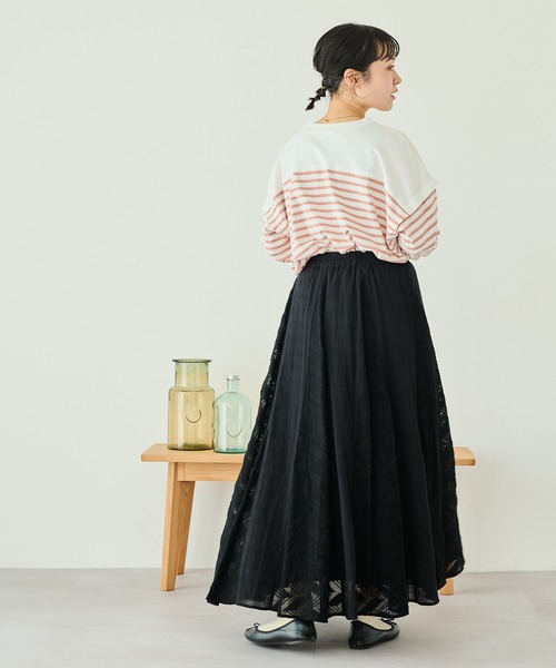 Crisp（クリスプ）の「2wayボーダーロングTシャツ（Tシャツ/カットソー・レディース・ピンク/グレー/ブラック・FREE）」の20枚目の写真