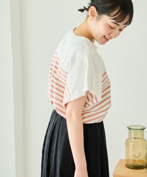 Crisp（クリスプ）の「2wayボーダーロングTシャツ（Tシャツ/カットソー・レディース・ピンク/グレー/ブラック・FREE）」の21枚目の写真