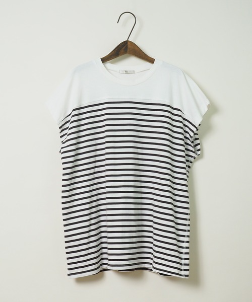 Crisp（クリスプ）の「2wayボーダーロングTシャツ（Tシャツ/カットソー・レディース・ピンク/グレー/ブラック・FREE）」の15枚目の写真