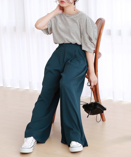 Isn't She?(イズントシー)の「カラーワイドパンツ(その他パンツ・レディース・イエロー/グリーン・FREE)」の9枚目の写真