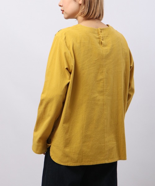 ブラウス シャツ EMAGO 鳥と植物刺繍ブラウス レディース Emago ブラウス シャツ EMAGO 鳥と植物刺繍ブラウス レディース