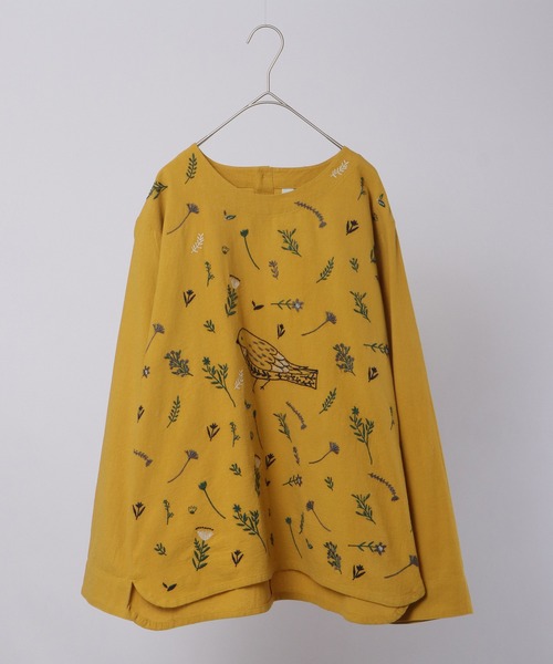 ブラウス シャツ EMAGO 鳥と植物刺繍ブラウス レディース EMAGO 鳥と植物刺繍ブラウス（シャツ/ブラウス）｜Emago（イマゴ