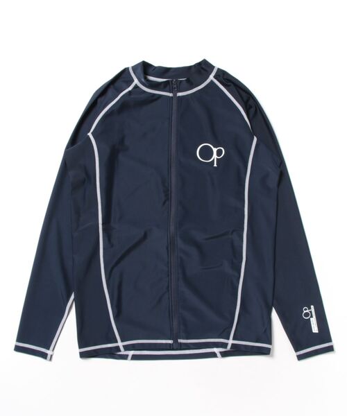 Ocean Pacific（オーシャンパシフィック）の「Ocean Pacific/オーシャンパシフィック スポーツウェア 水着 水陸両用 2WAY UVカット フルジップ フードなし 長袖 ラッシュガード（ラッシュガード・メンズ・ネイビー/ブラック/ホワイト・L/M/XL）」の3枚目の写真
